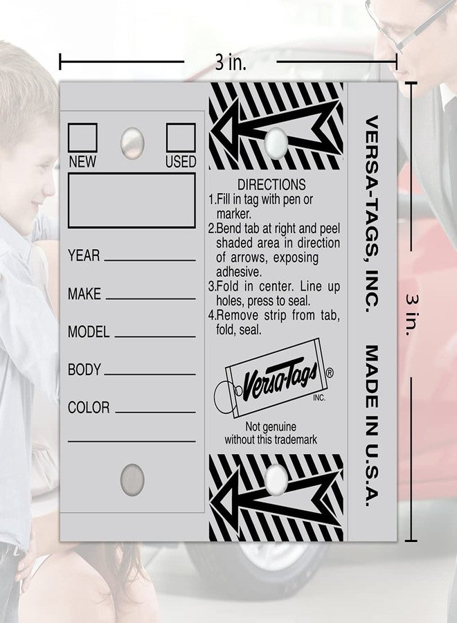 Versa-Tags 250 Per Box, Self-Protecting Paper Key Tags with Chrome-Plated Split Rings Perfect for Car Truck Or RV Dealers Gray - Image 2